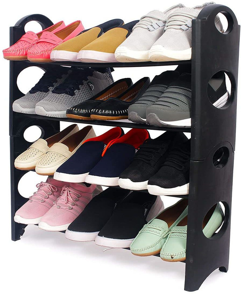 Quickmart Premium 4 shelf Plastic Shoe Rack for Home Office
