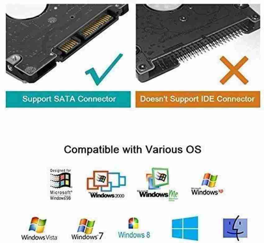 YACSEJAO Câble adaptateur de disque dur SATA III USB 3.0 pour disque dur  externe 2,5 SSD et HDD Support UASP
