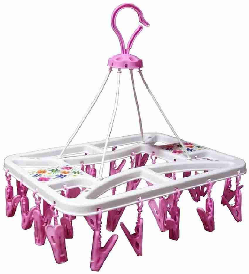 DEVCHHAYA ENTERPRISE Cloth Drying Stand Hanger with Clips for Pegs