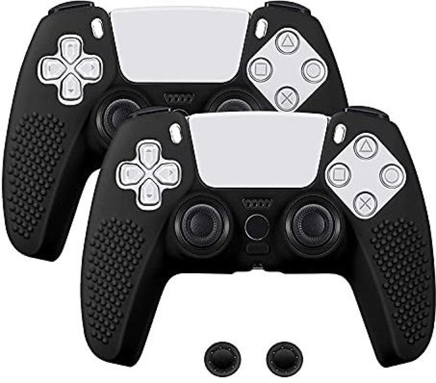 PSS PS5 DualSense Controller Skin, Studded Anti-Slip PS5 DualSense Controller  Cover Silicone Grip for PS5 Controller(Black Controller Skin x 1 + Thumb  Grips x 2) Gaming Accessory Kit - PSS 