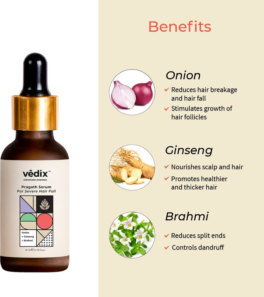 Vedix Ayurvedic Pragath Serum For Severe Hair Fall for Hair Serum