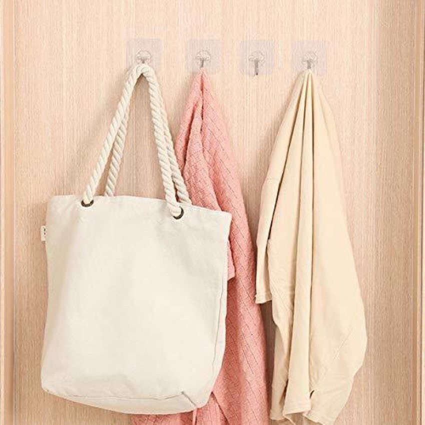 Buy Waterproof Stick on Adhesive Stronger Plastic Wall Hooks Hangers for  Hanging Robe, Coat, Towel, Keys, Bags, Lights, Calendars, Max Load 15 kg -  Pack of 10, Transparent Online at Best Prices