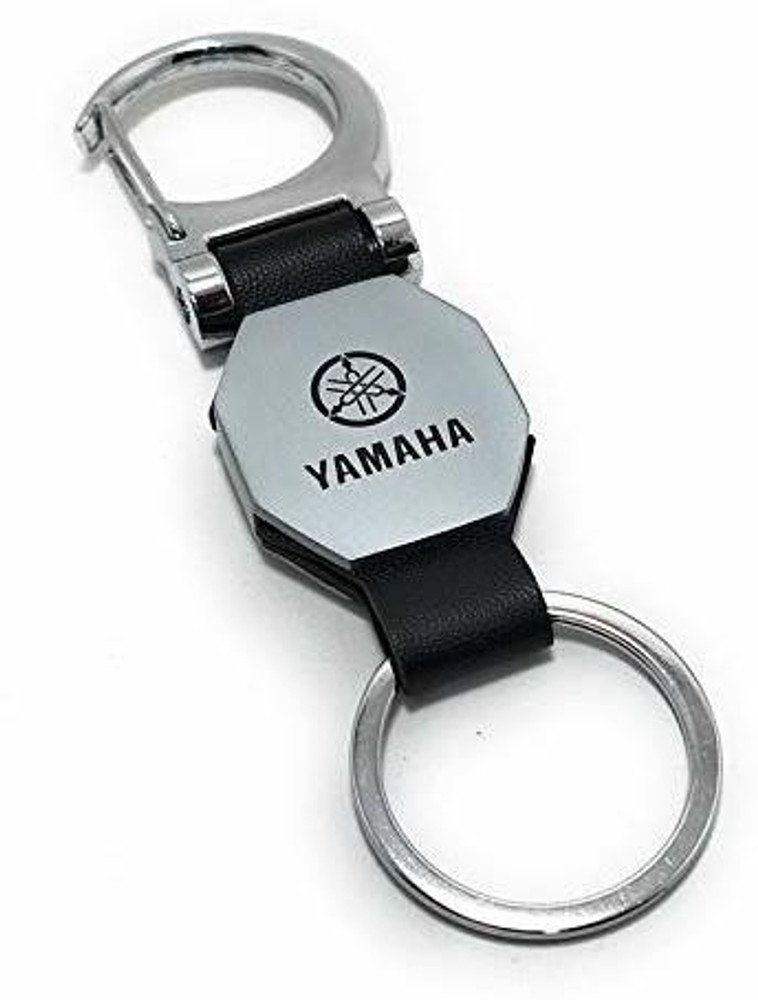 ATAR Premium Leather Metal Hook Locking Keychain for Yamaha Bike