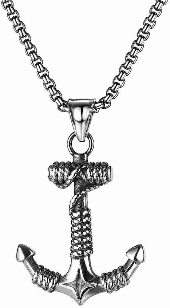 M Men Style Navy Sailor Rope Anchor Hook Pendant Stainless Steel Nautical Anchor Necklace Men And Boys Sterling Silver Stainless Steel Pendant Price in India Buy M Men Style Navy Sailor
