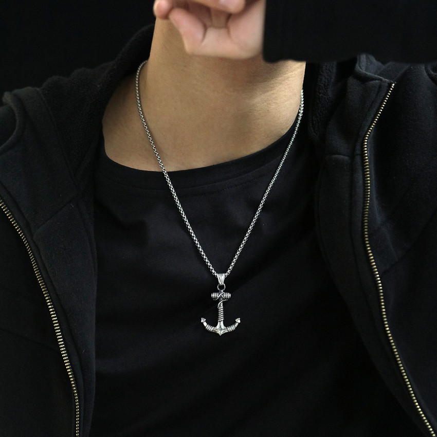 Anchor pendant deals mens