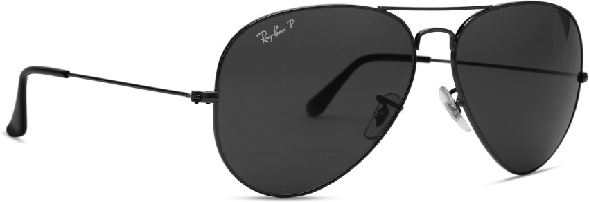 Ray-Ban RB3025 Aviator Total Black 58 Black & Black Polarized Sunglasses
