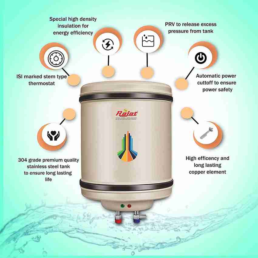 Rajat 15 L Instant Water Geyser (Classic 15 ltr Instant 2kw Electric Water  Heater / For Home,Office u0026 Hotel /Geyser with 5 Star Rating, Multicolor)  Price in India - Buy Rajat 15