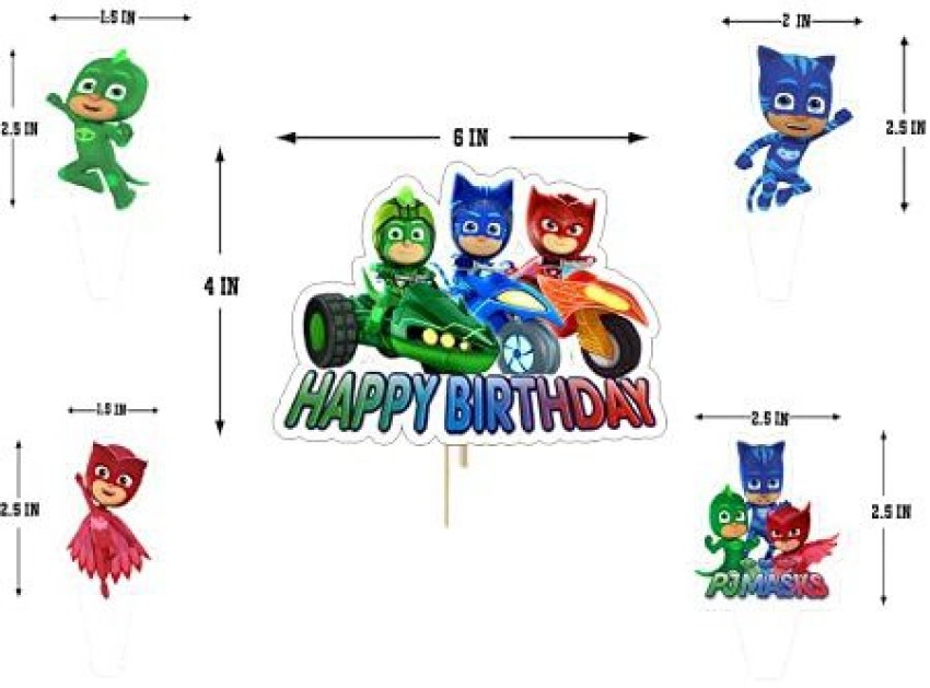 The Party Shoppy PJ Masks Theme Happy Birthday Cake Toppers Set 5Pcs for  Boys,Kids Parties/1st, First Bday Decorations/Girls, Toddlers, Babies Birth  Day Cake Decor Items Cake Topper Price in India - Buy The Party Shoppy PJ  Masks Theme Happy