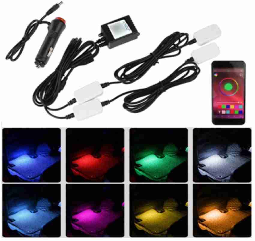 Cheap 4pcs Car USB Light 7 Colors RGB LED Auto Car Atmosphere Light  Decorative Lamp Automotive Accessories Decoration Interior Mini Light