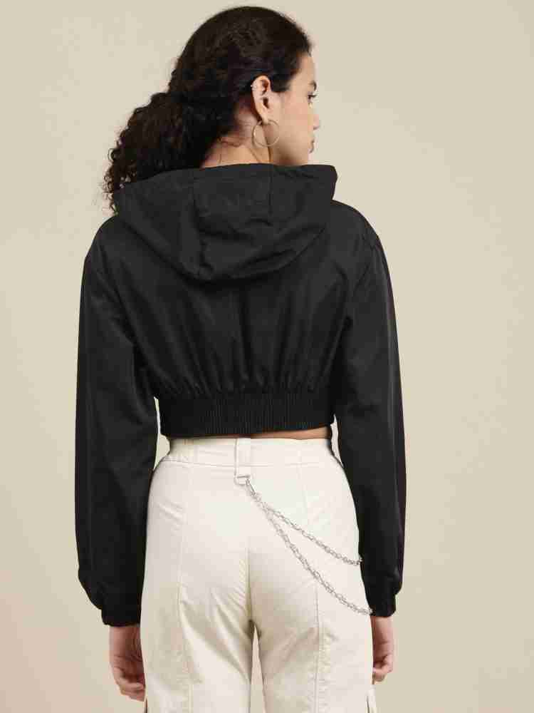 Bershka zip up best sale windbreaker jacket in black