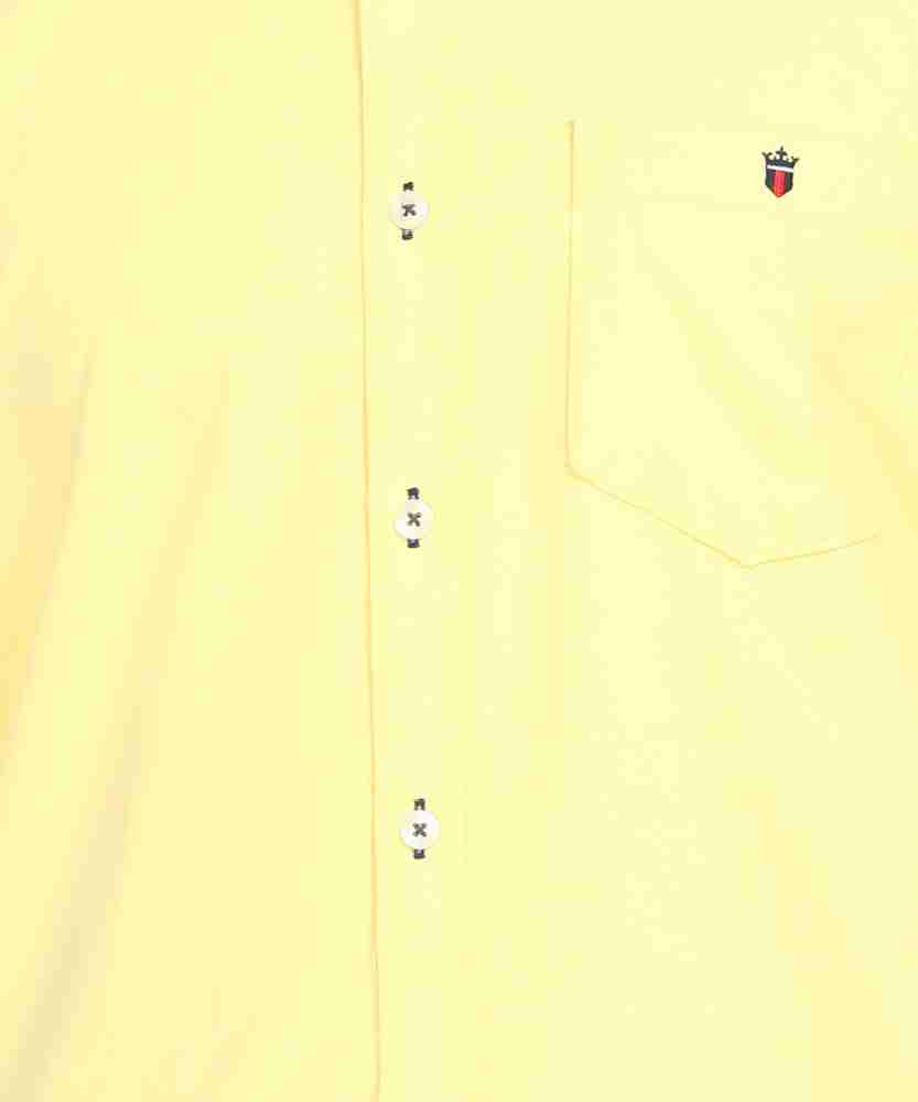 Buy LOUIS PHILIPPE SPORTS Yellow Solid Polyester Cotton Slim Fit