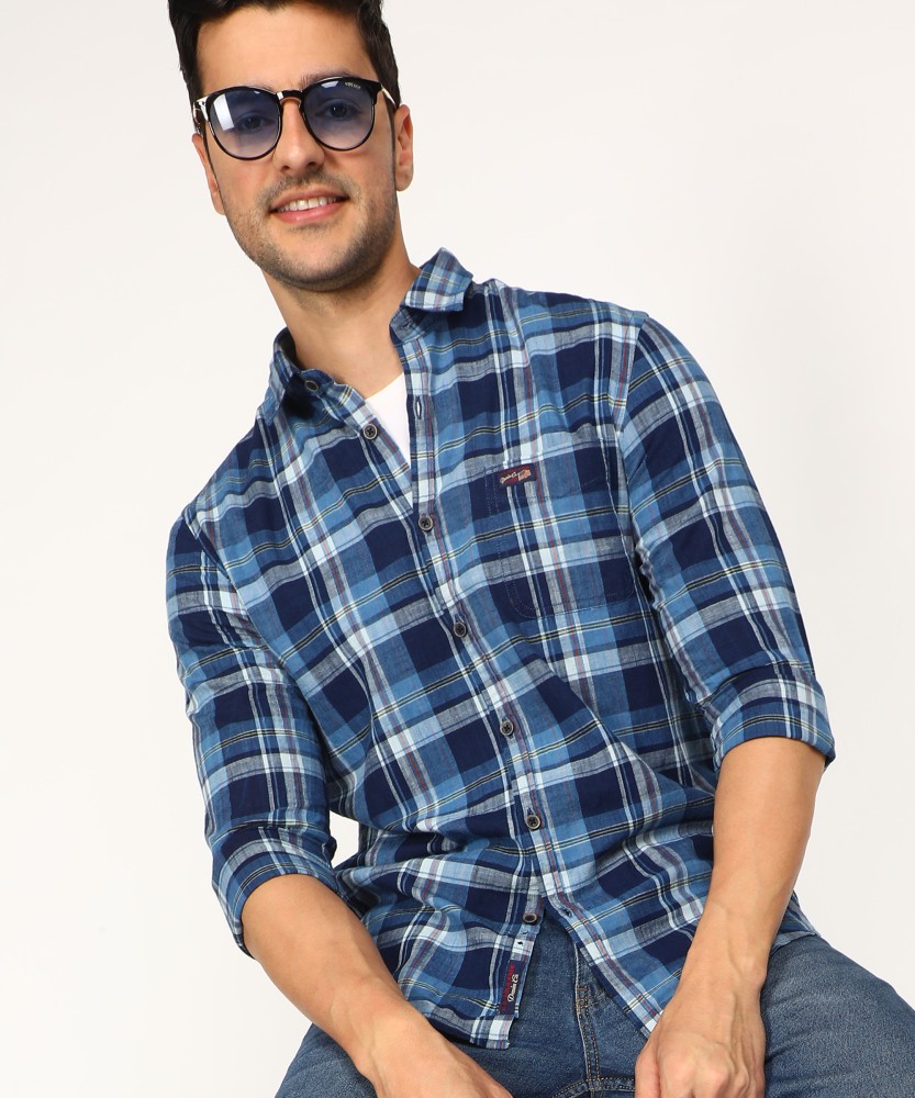 Blue hotsell checkered polo