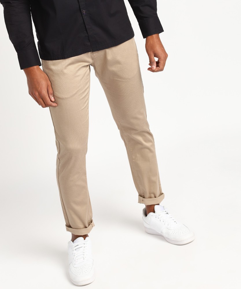 Buy US Polo Assn Men Khaki Slim Fit Solid Regular Trousers on Myntra   PaisaWapascom