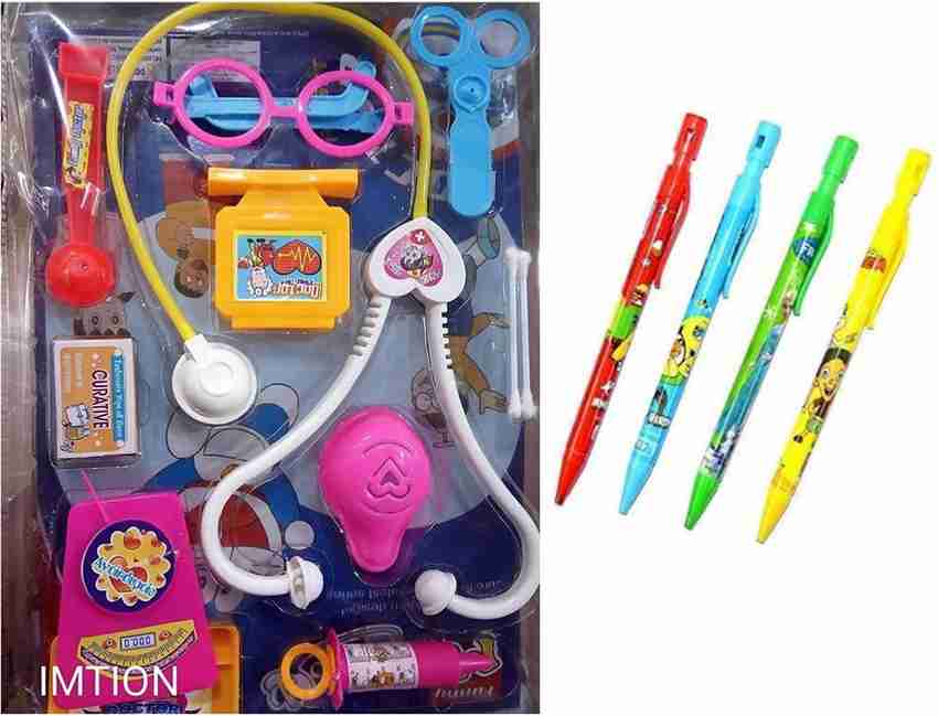 imtion Doctor Set for Kids Play Blue Medical Equipment 1 Pcs Mechanical Pencil Tools Toys Kit for Kids Color May Vary Blue Doctor Set for Kids Play