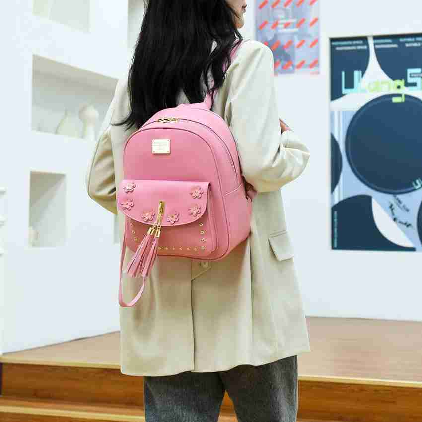 I Zone 3 PCS Fashion Cute Mini Leather Backpack sling pouch set for Women 10 L Backpack PINK Price in India Flipkart