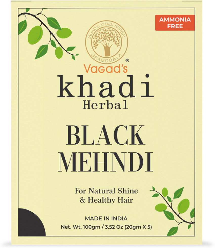 Buy Vagad's khadi Herbal Black Mehndi - For Natural Shine & Healthy Hair,  Ammonia Free Online at Best Price of Rs 149 - bigbasket