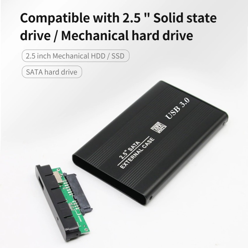 USB 3.0 HDD SSD SATA External Portable Superspeed Aluminum 2.5