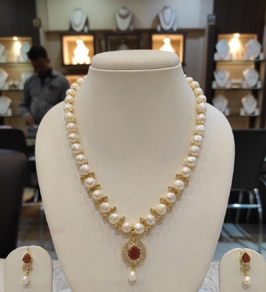 Pearl jewellery set in on sale flipkart