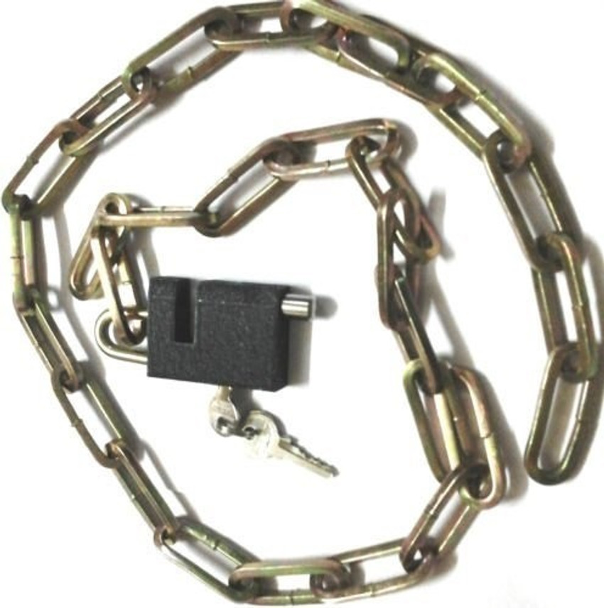 JMALL Heavy Metal Chain with One Medium Size Lock for Travel