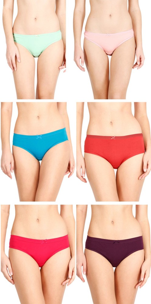 Buy Lux Cozi Multicolor Solid Cotton Pack of 4 Panties Online at