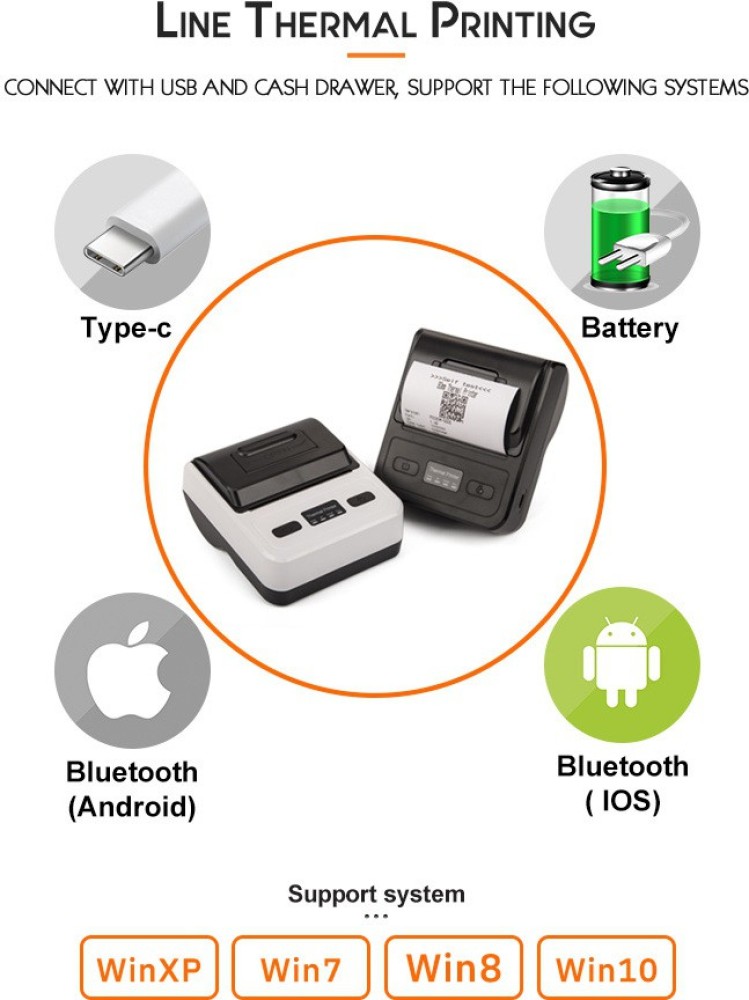 Upwade 80mm (3 Inches) Direct Thermal Printer USB + Bluetooth + Rechargable  Battery (Receipt) : : Industrial & Scientific