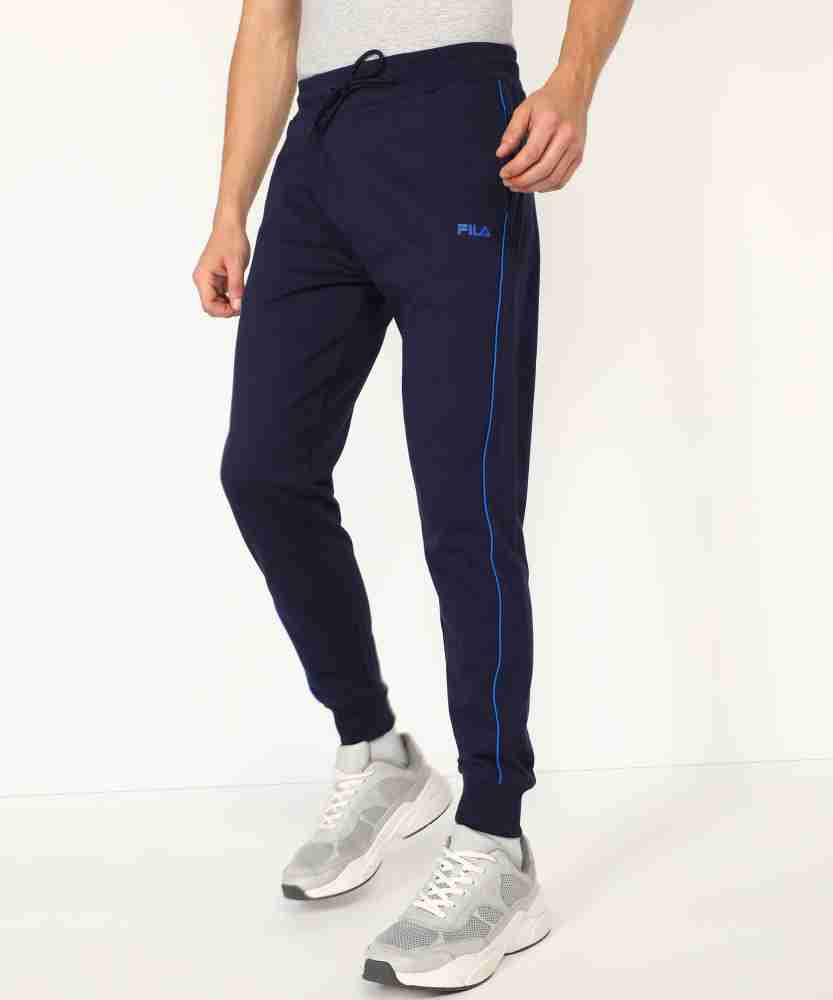 FILA Solid Men Blue Track Pants - Buy FILA Solid Men Blue Track