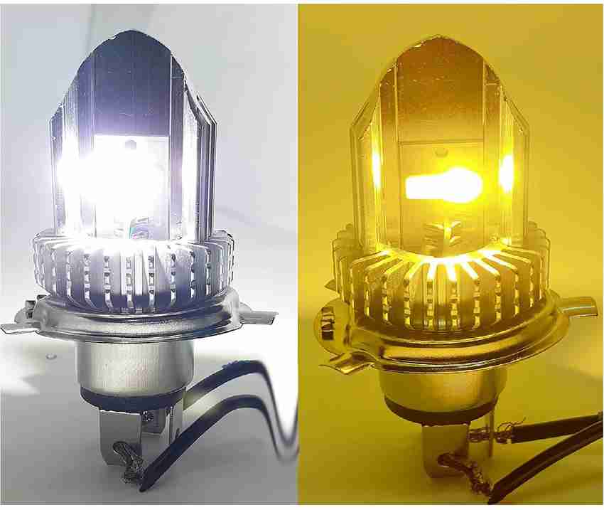 A2D H4 Led Headlight Bulb 30W White Yellow Light for Bike n Scooty