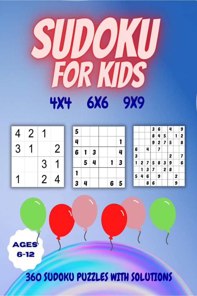 Sudoku Puzzle Books for Kids in Bulk: : beginner sudoku puzzle books for  kids under 5 with 4x4, 6x6, and 9x9 Puzzle Grids (Paperback) 