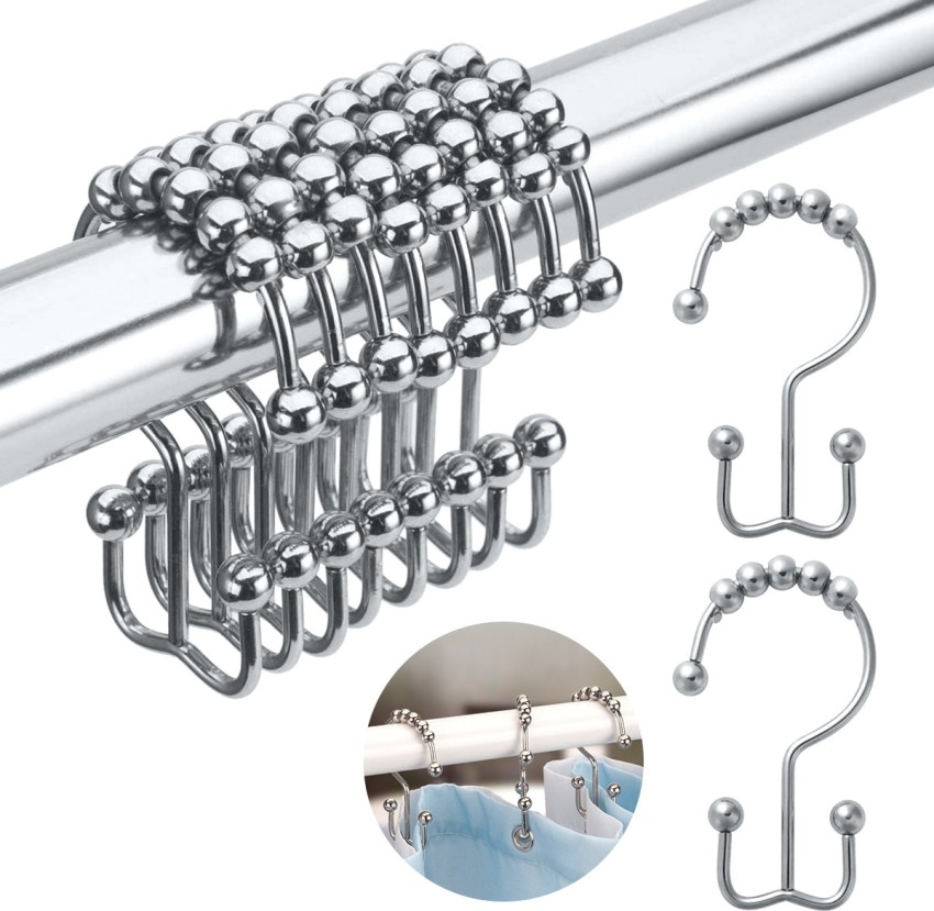 SH Stainless Steel Shower Curtain Hooks For Bathroom Shower Rods(Pack of  20) Curtain Ring with Hook Price in India - Buy SH Stainless Steel Shower  Curtain Hooks For Bathroom Shower Rods(Pack of