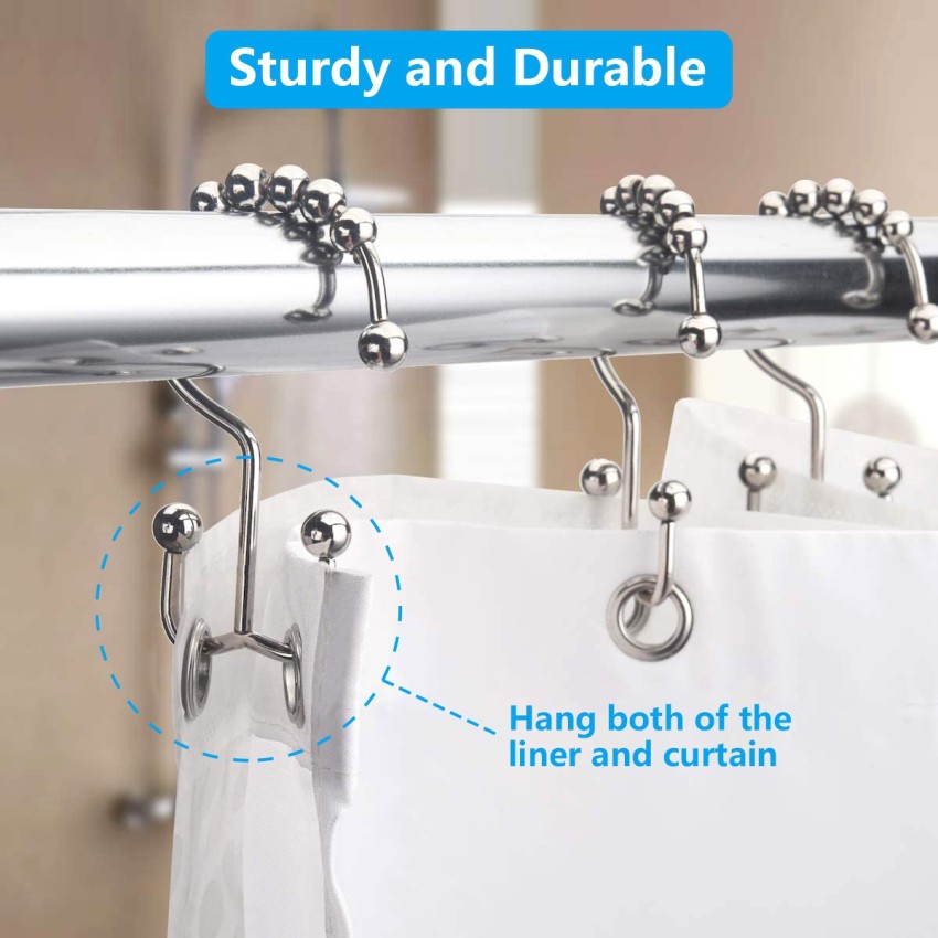 Buy 100x Shower Curtain Hooks Decorative Farmhouse Washroom Shower Curtain  Rings Online at Low Prices in India 
