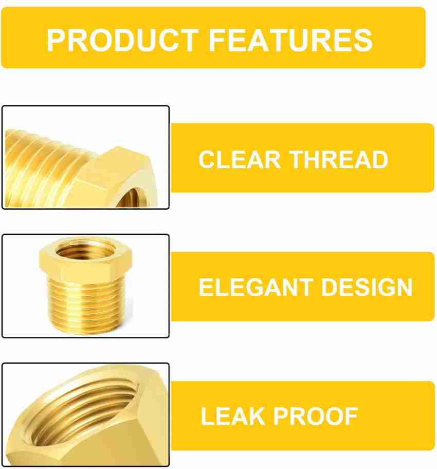 Meltec Brass 5/8 Tee joint, 3 Way Male Connector for Air hose