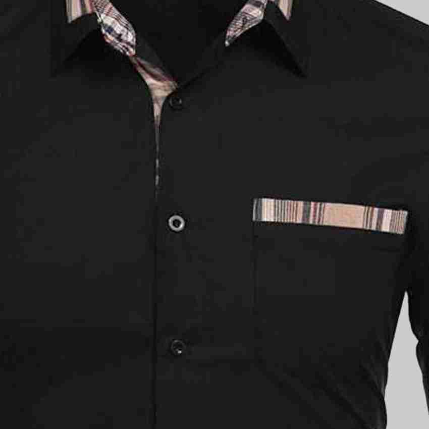 Men's black burberry dress 2025 shirt