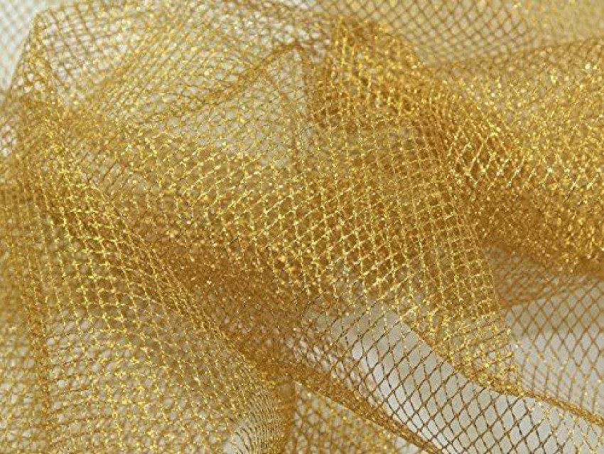Tiptop Decoration Premium Net Fabric Mesh Glitter Cloth (5 Meters)  (Width:-25 Inch) (Rich golden - Premium Net Fabric Mesh Glitter Cloth (5  Meters) (Width:-25 Inch) (Rich golden . shop for Tiptop Decoration