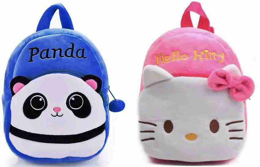 packsack skb Kids School Bag Soft Plush blue panda kitty bagpack School Bag