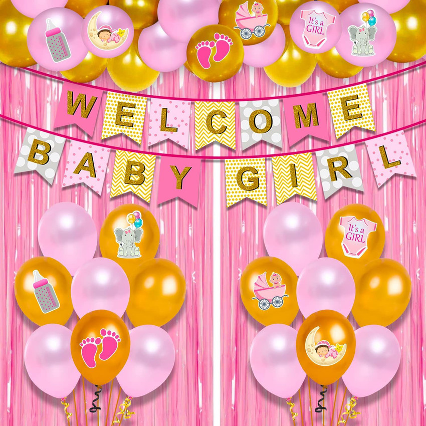 Welcome home baby girl hot sale balloons