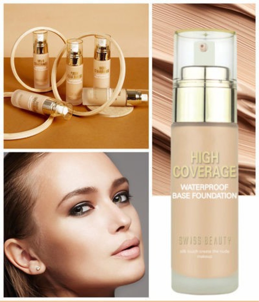 Buy Swiss Beauty High Performance Foundation, Water-Resistant, Medium to  Buildable Coverage, Lightweight, Easy to Blend, With Vitamin C &  Niacinamide