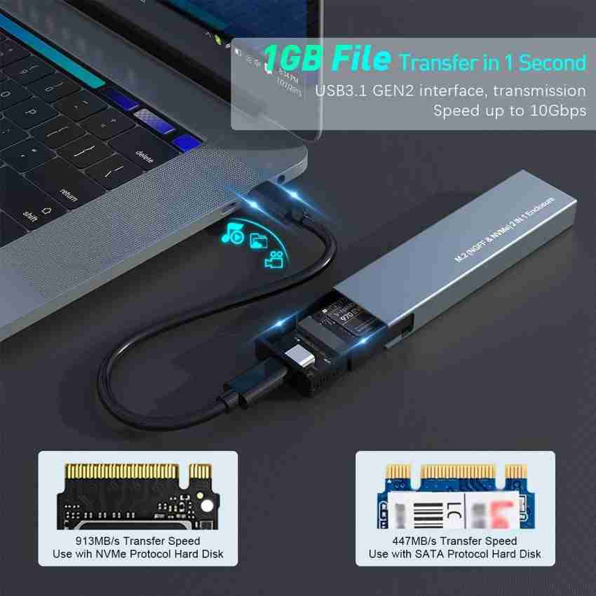 M2 Ssd Case Nvme Sata Dual Protocol M.2 To Usb Type C 3.1 Ssd Adapter For  Nvme Pcie Ngff Sata Ssd D