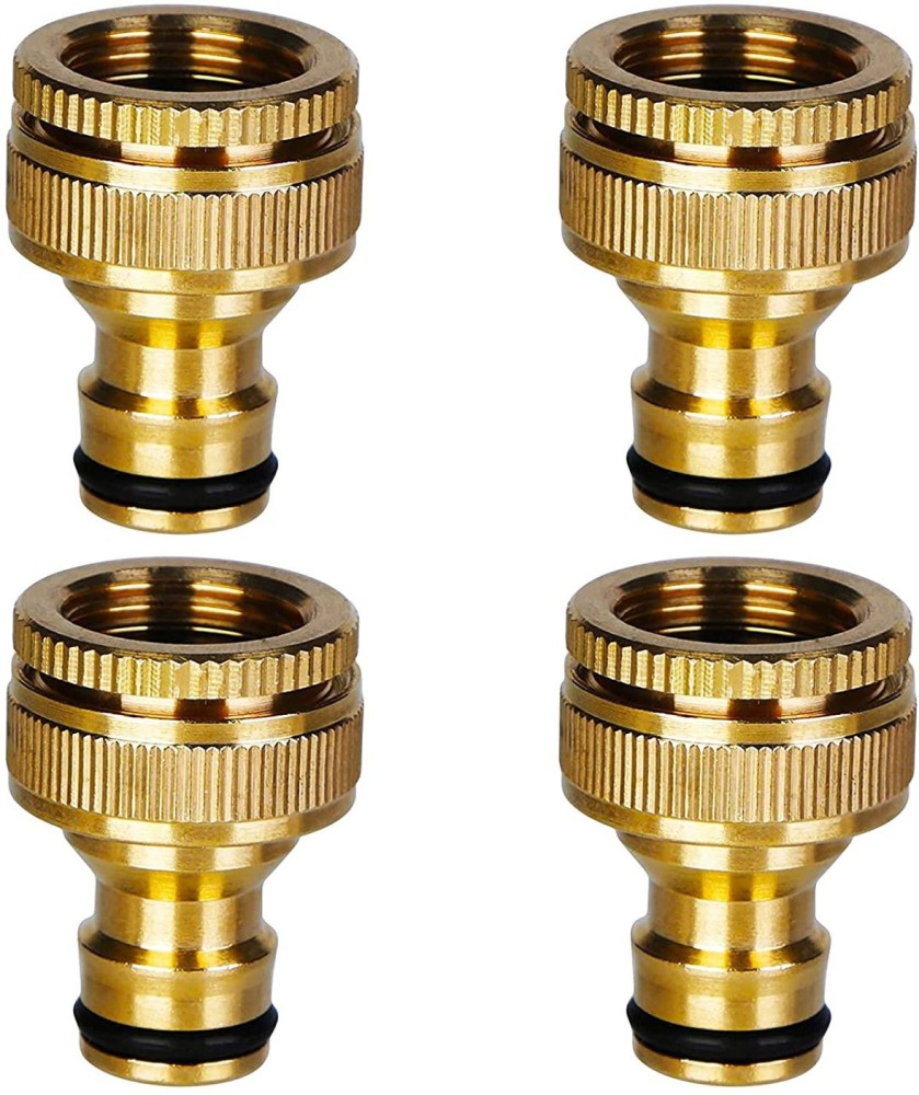Cinagro Brass Garden Hose Tap Connector 1/2 and 3/4 2-in-1 Female  Threaded Faucet Nozzle Quick Connect Adapter Universal Pipe (Pack of 4) Hose  Connector Price in India - Buy Cinagro Brass Garden