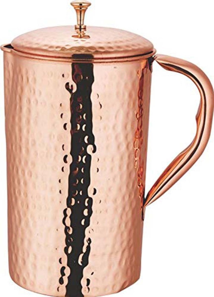 Copper Water Pitcher | Ayurveda | Handmade | 100% Pure | Hammered 1.5 Litre