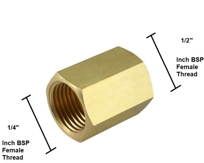 Brass Pipe Fitting, Adapter, 1/2 PT Male x 1/2 PT Female Coupling