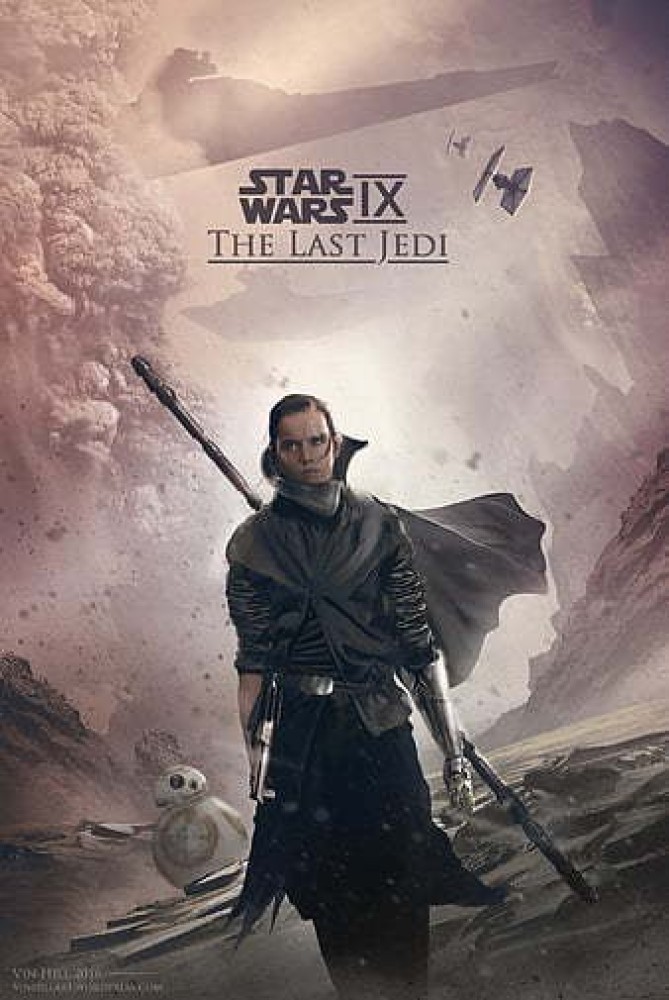 Star Wars Rey From Star Wars Fan Art Star Wars The Last Jedi Rey Bb 8  Science Fiction Matte Finish Poster Paper Print - Movies posters in India -  Buy art, film