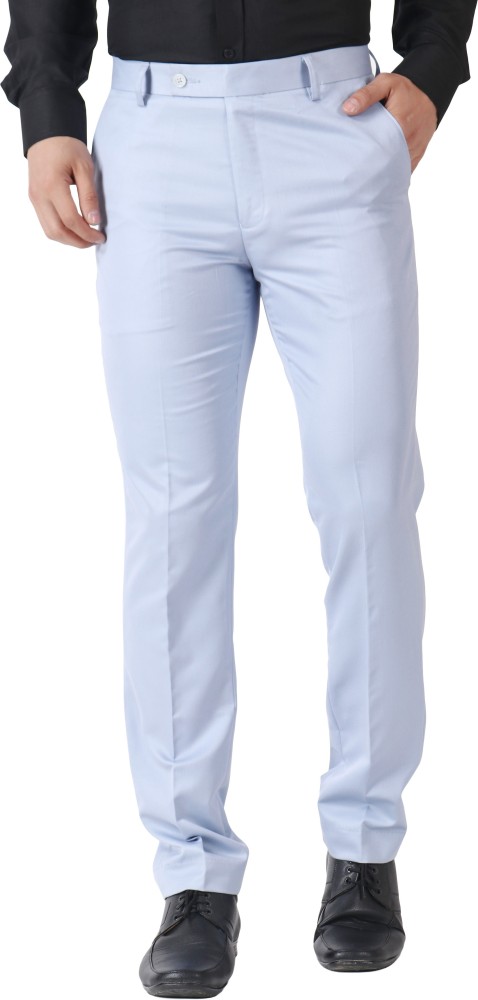 Buy Arrow Newyork Men Light Blue Jackson Slim Fit Patterned Formal Trousers   NNNOWcom