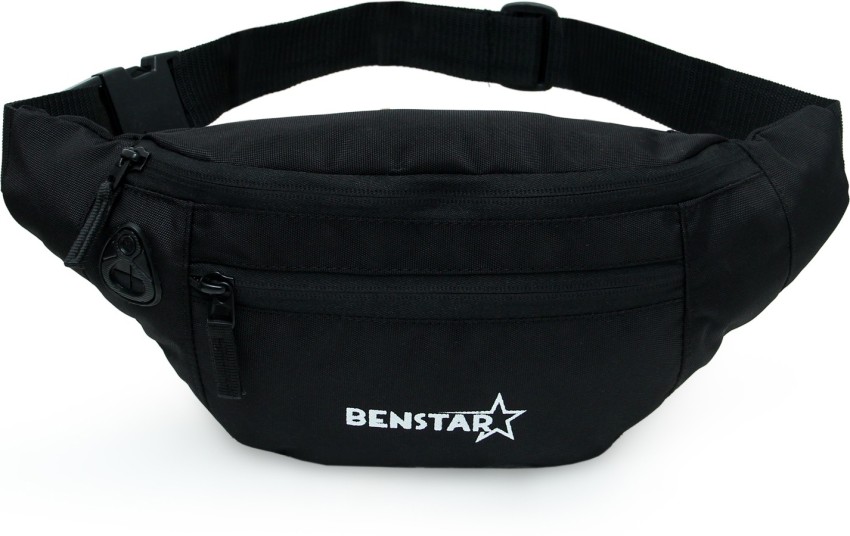 Benstar Swag Waist Bag Elegant Style Travel Pouch Passport Holder Men or  Women Handy Hiking Zip Pouch Document Money Phone Belt (Black) (Black)