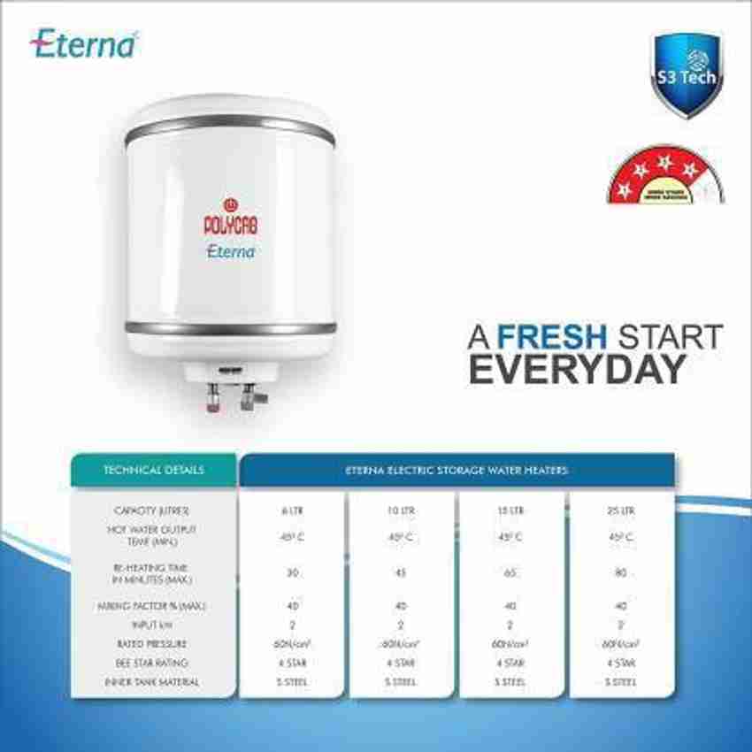 Polycab 10 L Storage Water Geyser (Eterna 10L, White) Price in India - Buy Polycab  10 L Storage Water Geyser (Eterna 10L, White) online at Flipkart.com