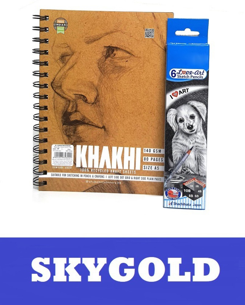 SKYGOLD A5 SKETCH BOOK 140 GSM WITH CAMLIN DRAWING