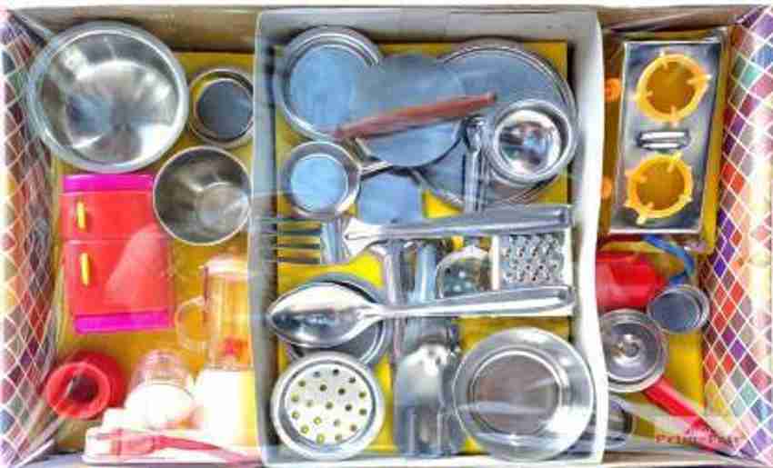 Steel kitchen set for baby girl store