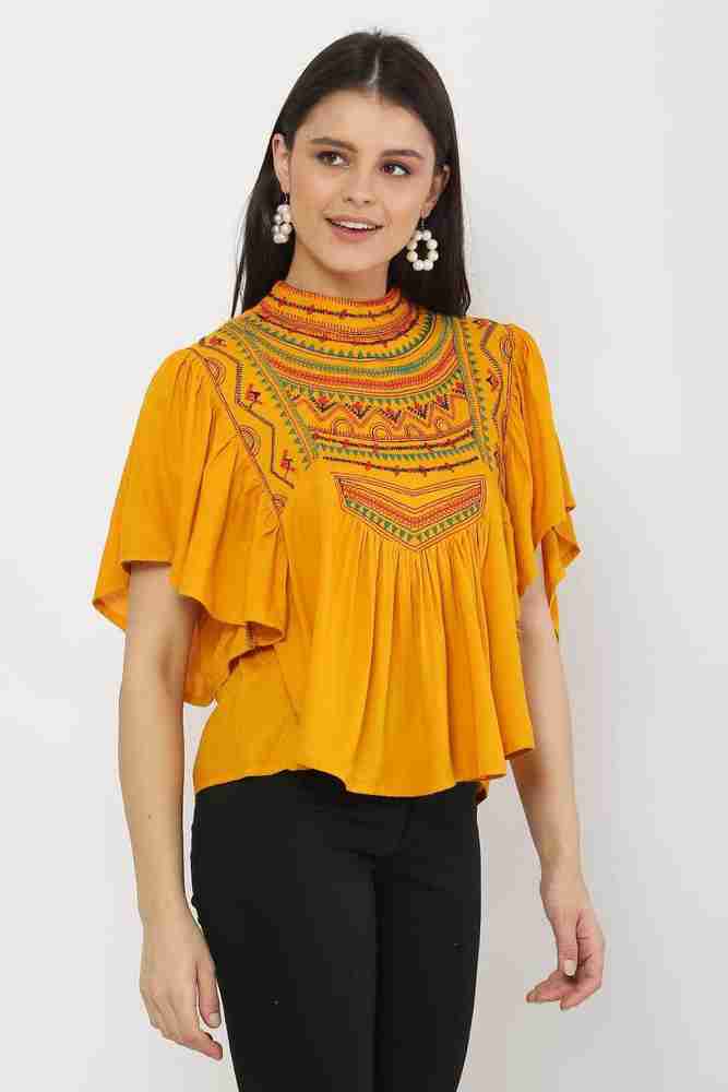 club factory fashion Casual Embroidered Women Yellow Top Buy club factory fashion Casual Embroidered Women Yellow Top Online at Best Prices in India Flipkart