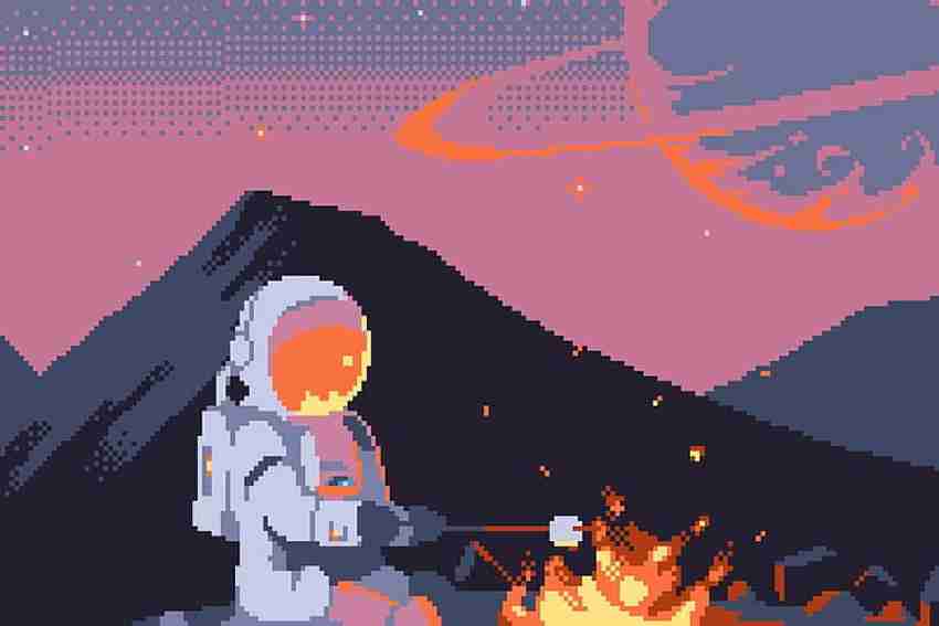 Smoky Design pixelated pixel art pixels 8 bit Wallpaper Poster