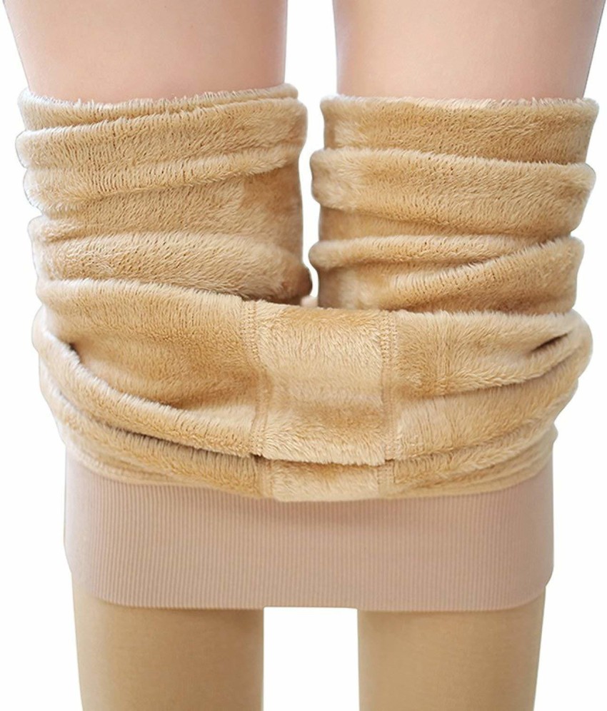 JMT Wear Women's/Girls Woolen Thick Fur Lined Winter Stockings