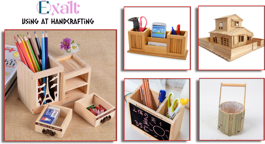EXALT Wooden Craft 20 Stick Decoration Wood Stick Original Teak
